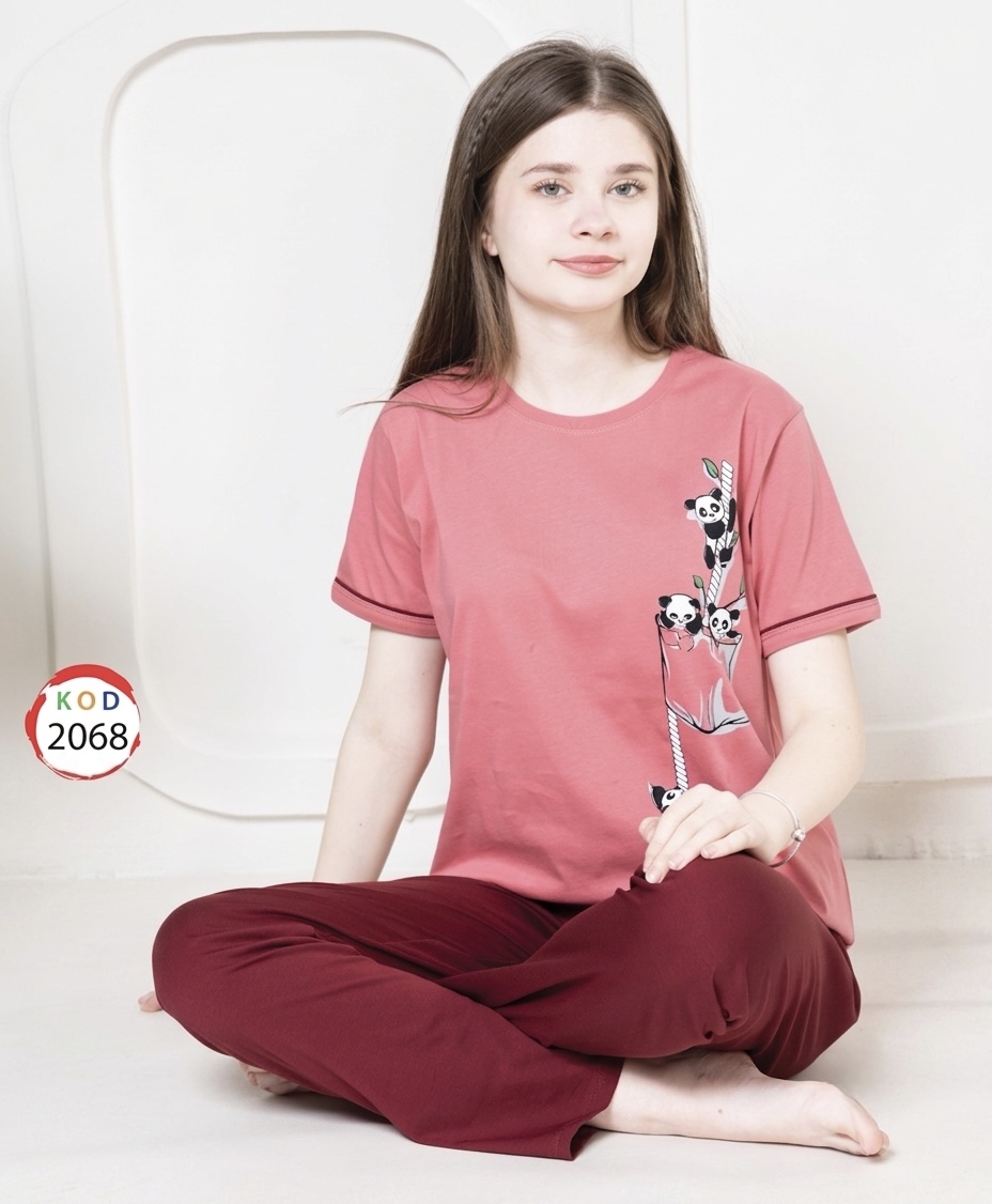 بيجاما بناتي قطن نصف كم 2068