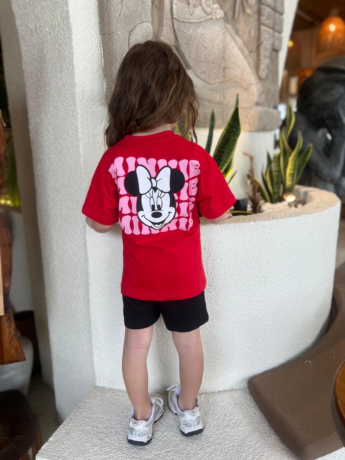 ترنك بناتي قطن نص كم و شورت ميني ماوس M4